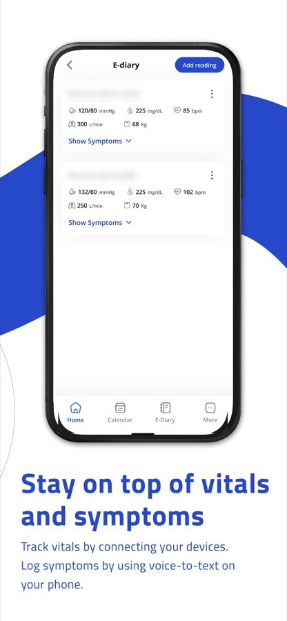 eDiary screen after the banner fix