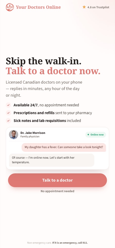 Landing page mobile layout