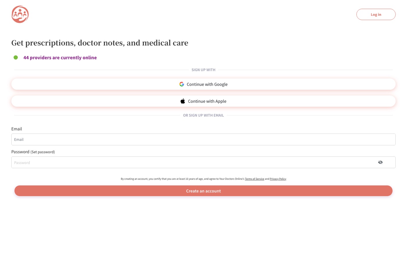Your Doctors Online registration funnel